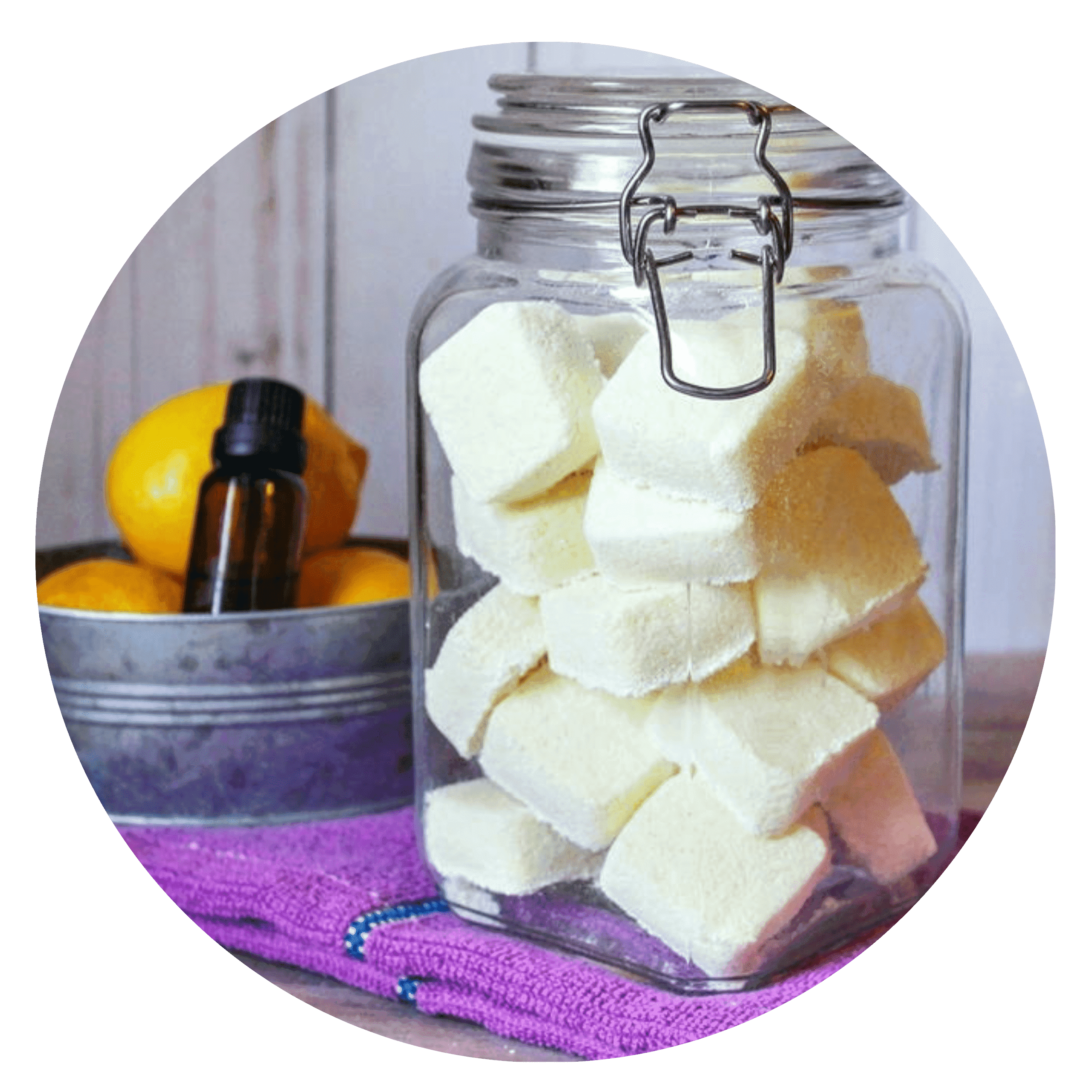 Graphic of homemade dishwasher tablets