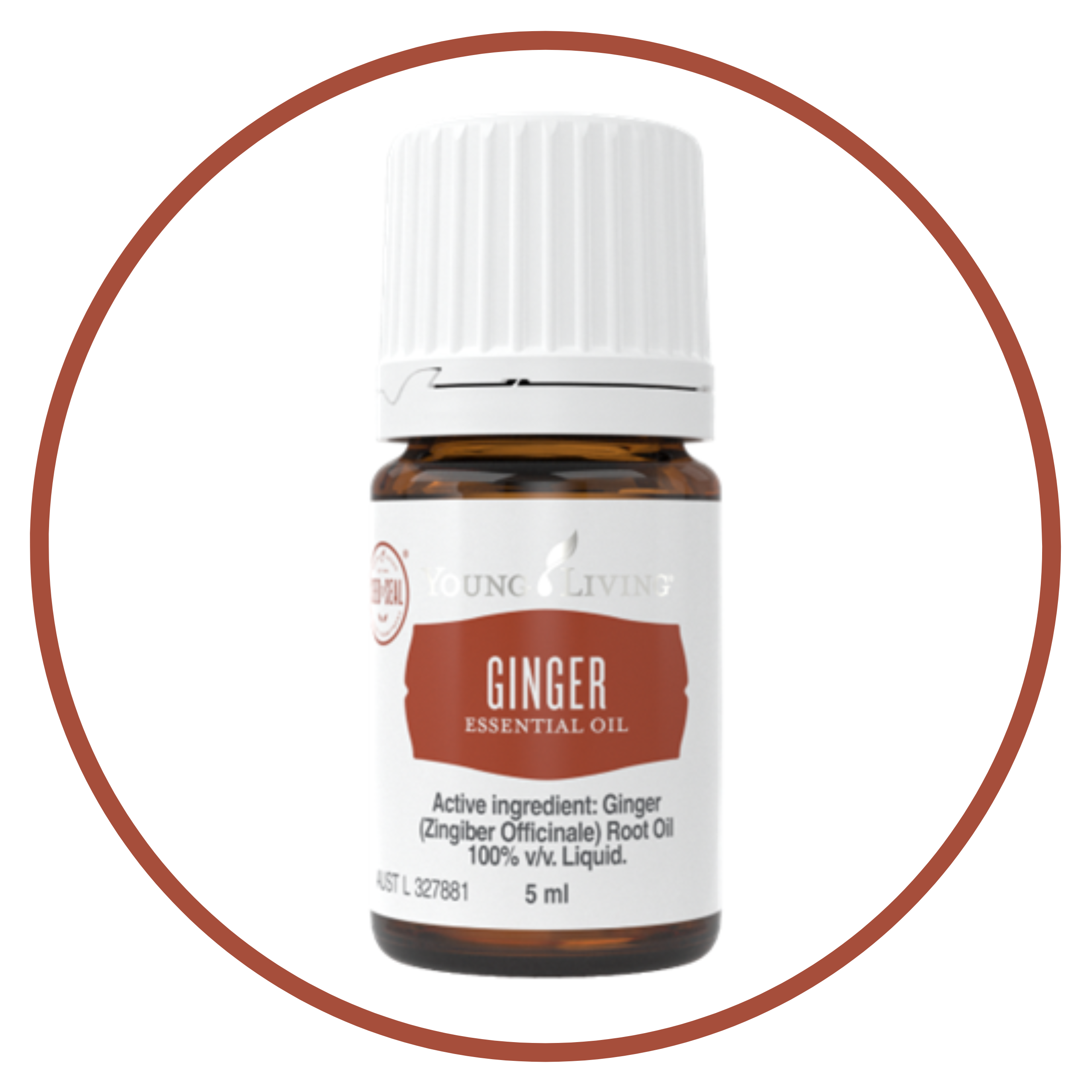 Young Living 'ginger' essential oil bottle