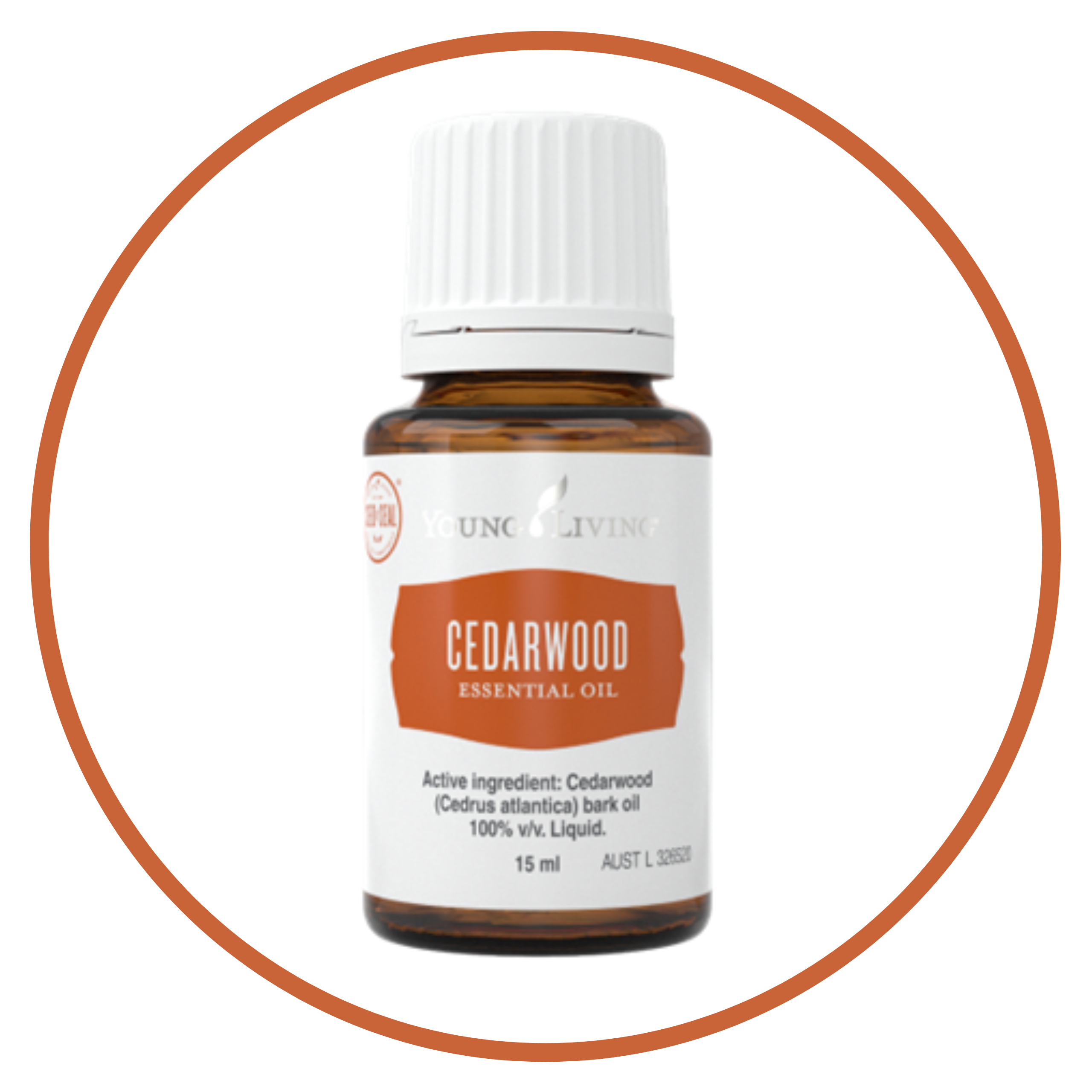 Young Living 'cedarwood' essential oil bottle