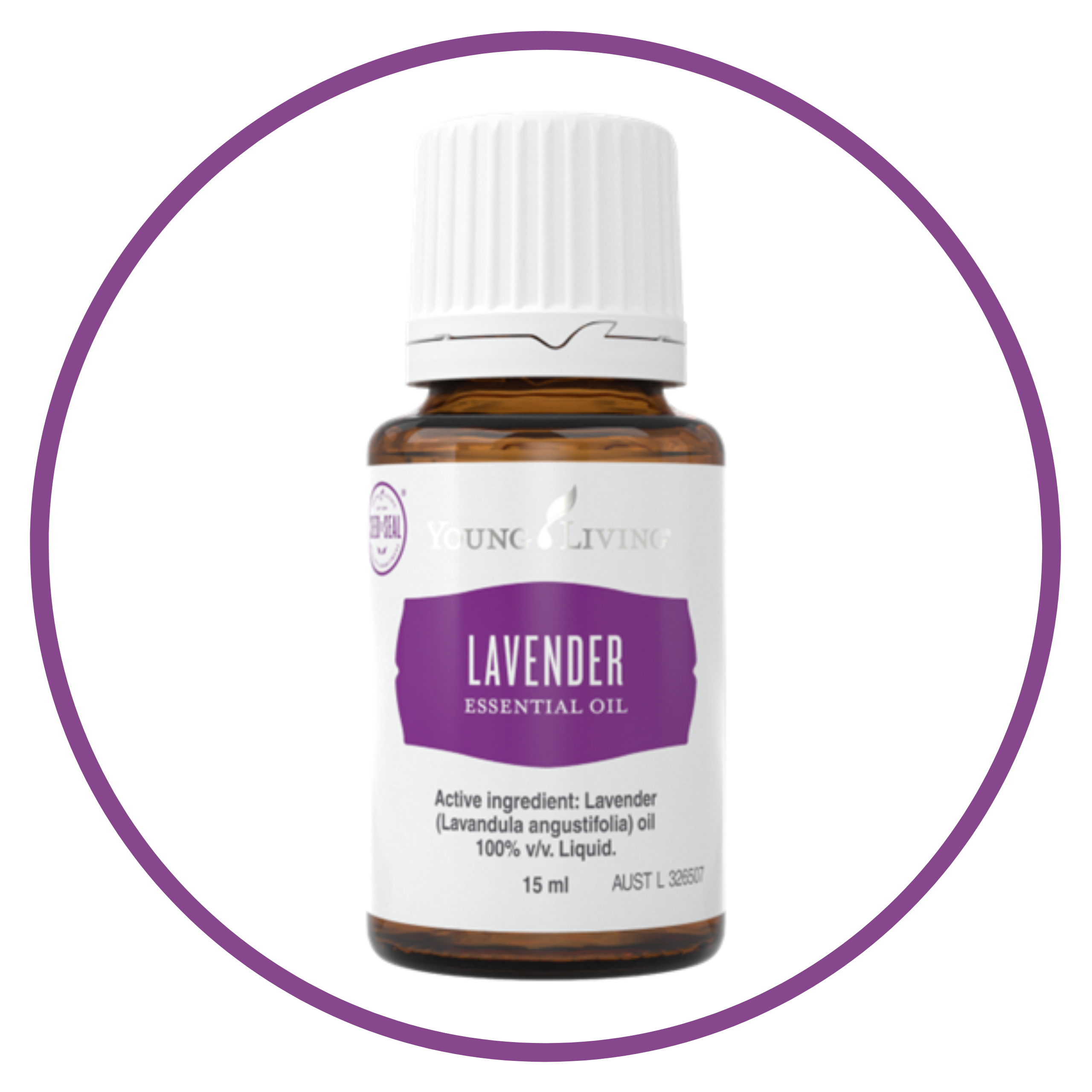 Image of Young Living 'lavender' essential oil bottle