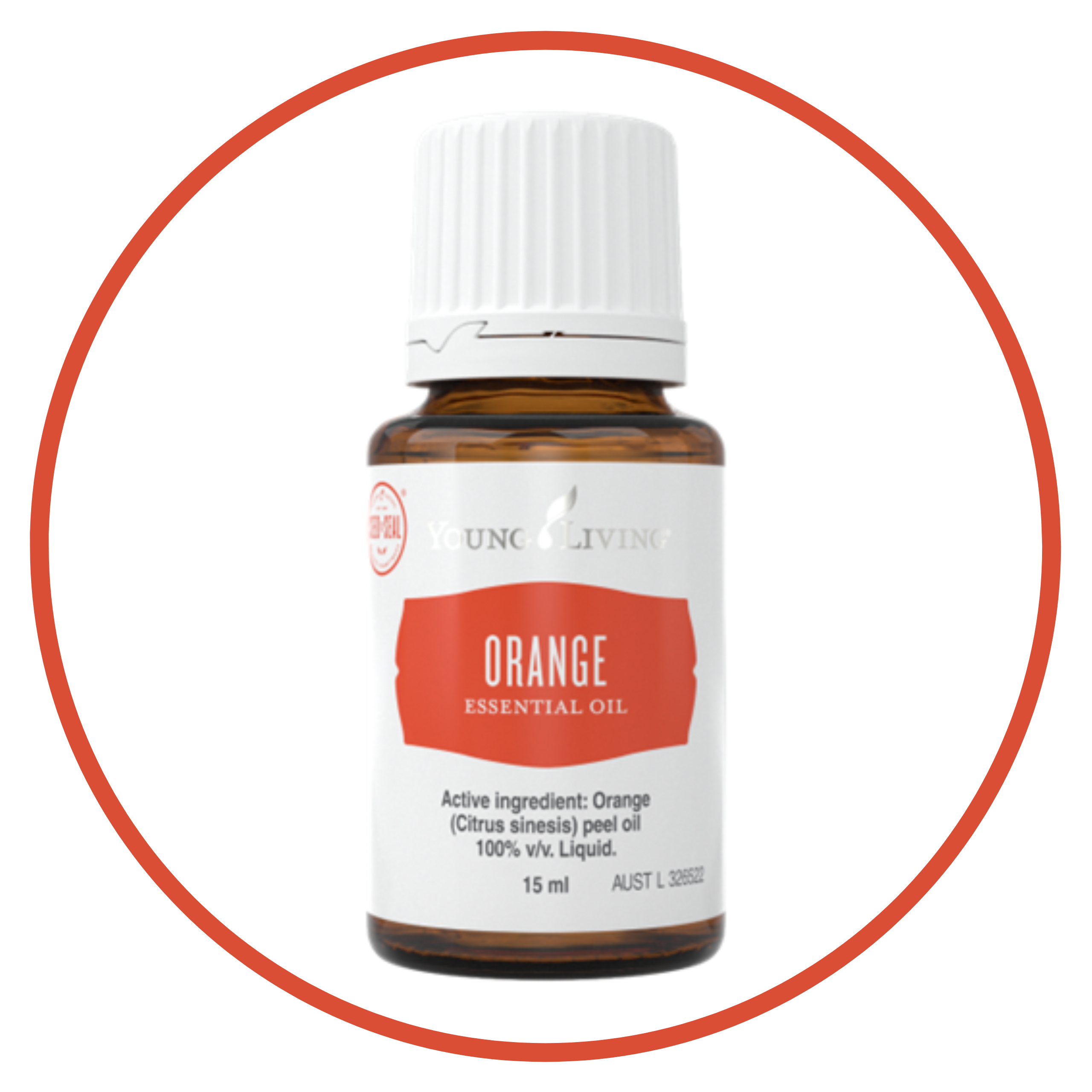 Image of Young Living 'orange' essential oil bottle